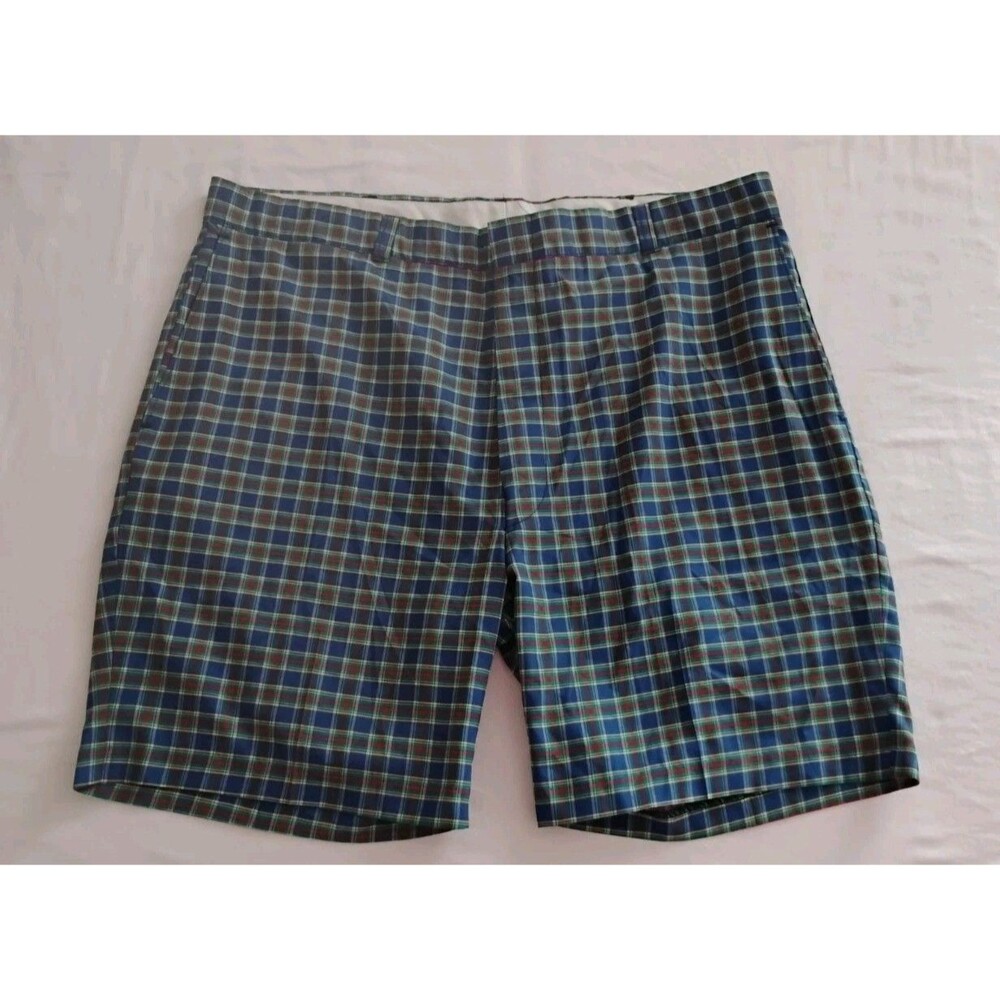Vtg 70s 80s Bermuda Shorts Men's 40 Blue Plaid Retro Dee Cee Read!